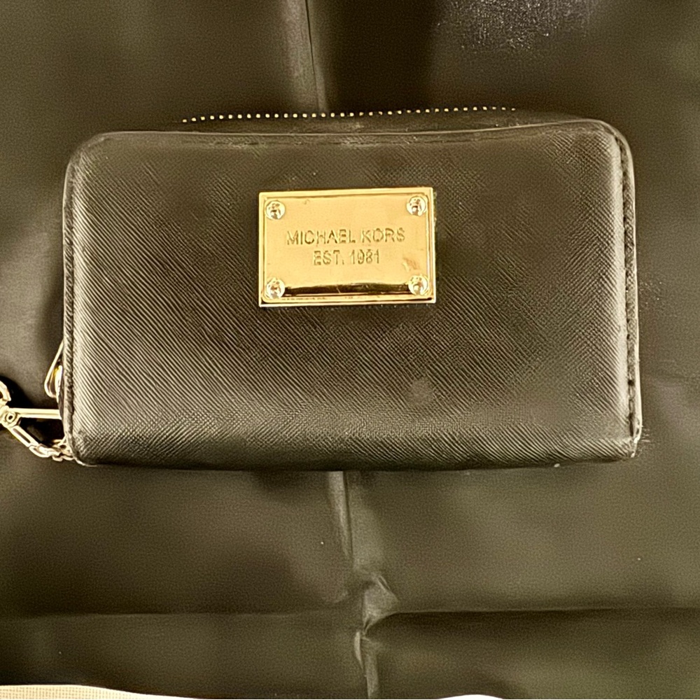Michael Kors Black Wallet with Gold Accents